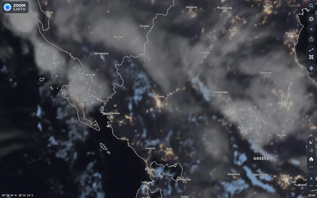 Δορυφορική εικόνα Ιωάννινα καιρός — 27 Μαρτίου – 2 Απριλίου 2026