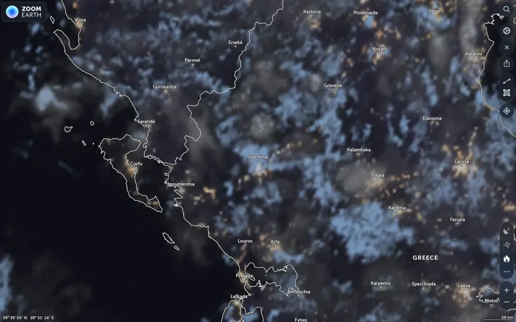 Δορυφορική εικόνα Ιωάννινα καιρός — 3–9 Απριλίου 2026