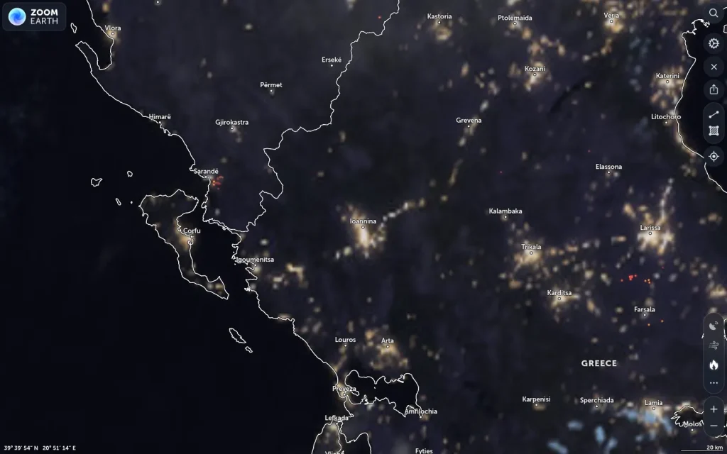 Δορυφορική εικόνα Ιωάννινα καιρός — 2–8 Οκτωβρίου 2026